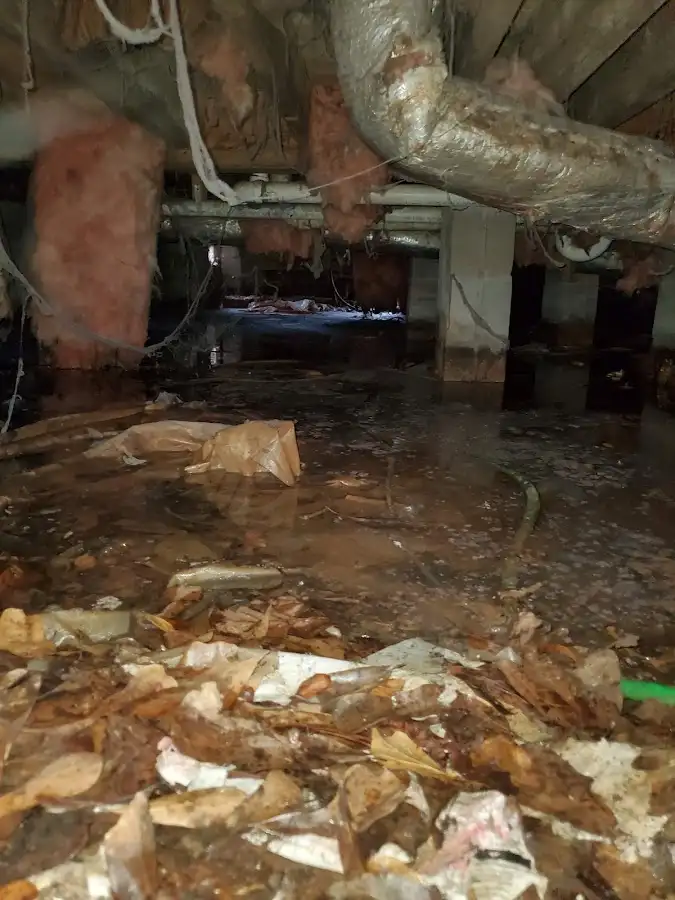 Crawl space flood assessment for Commercial Water Damage Restoration in Caddo Mills